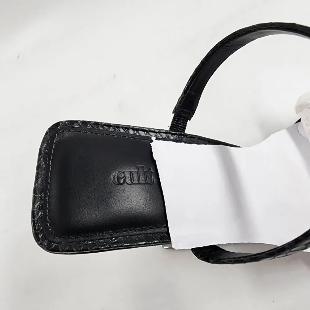 Cult Gaia Rene Cantilevered Sandals Women's 38.5 Black Iron Heel + - Picture 12 of 15